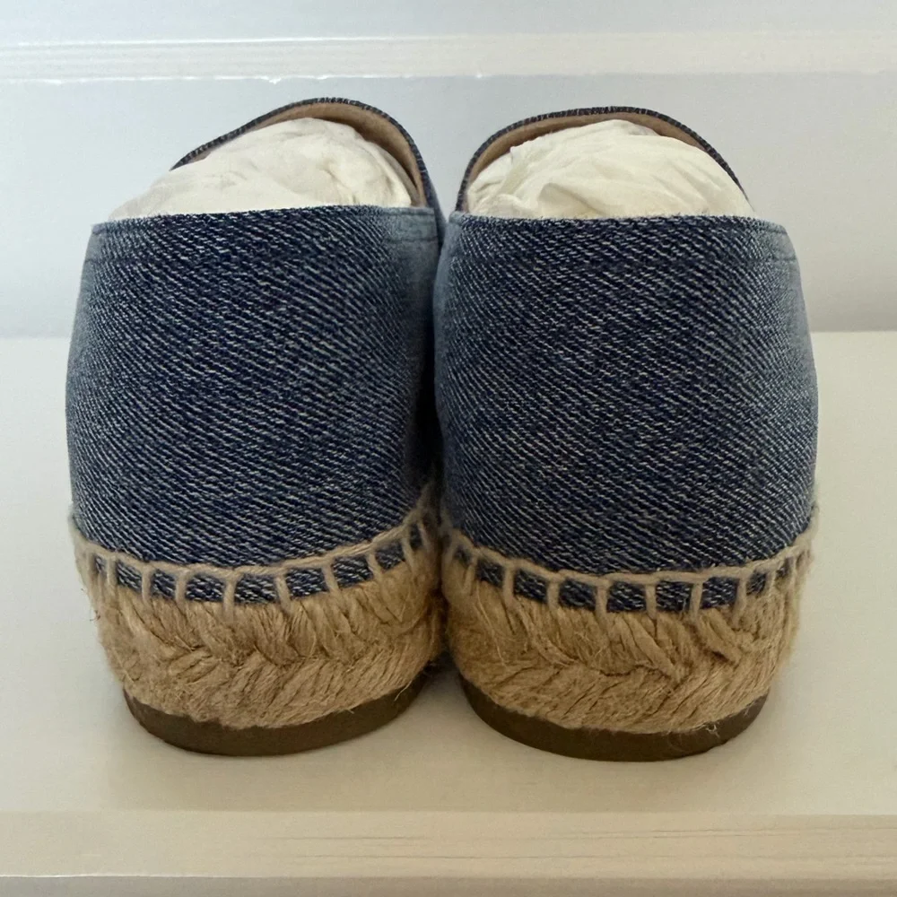 Chanel Blue Denim and Black Espadrilles Size 37 - Picture 2 of 4